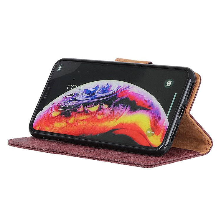 Vintage Style PU Leather Wallet Phone Shell for Xiaomi Mi Mix 3 5G - Purple-9