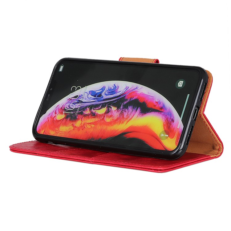 Crazy Horse Texture Magnetic Wallet PU Leather Phone Case for Xiaomi Mi Mix 3 5G - Red-8