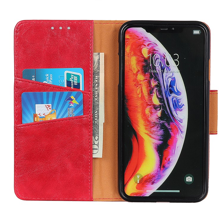 Crazy Horse Texture Magnetic Wallet PU Leather Phone Case for Xiaomi Mi Mix 3 5G - Red-9