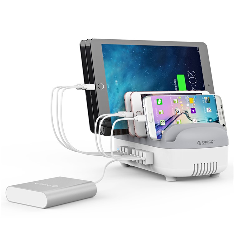ORICO 120W / 2.4A 10-Port USB Universal Desktop USB Charging Station for iPhone Samsung Tablet (CE, RoHS, CCC) - White / US Plug-2