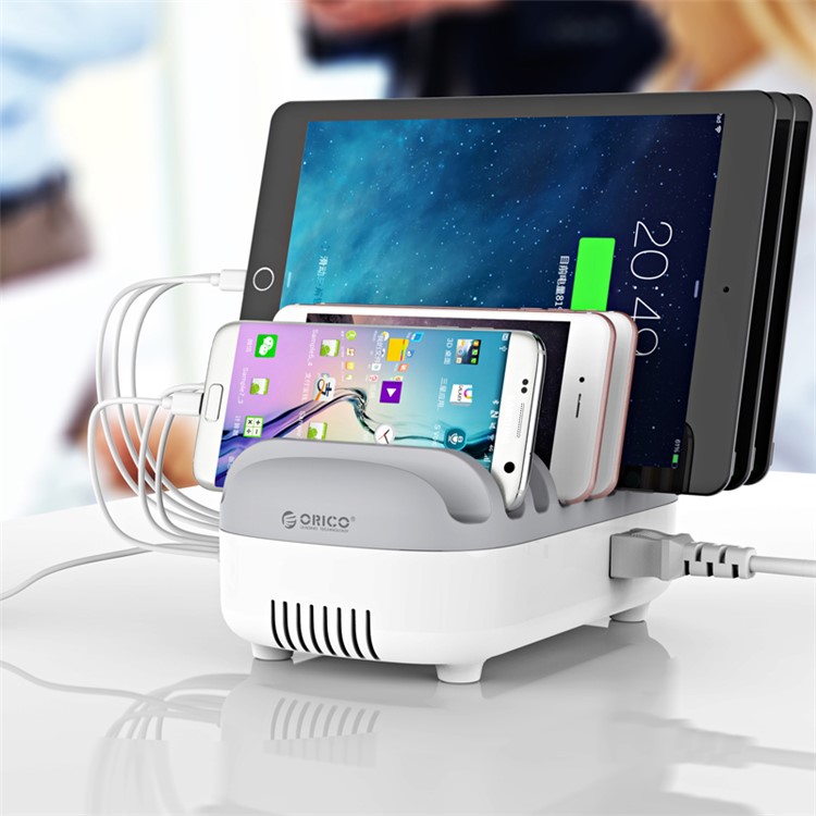 ORICO 120W 10-Port USB Desktop Charging Dock Station for iPhone Samsung Tablet (CE, RoHS, CCC) - White / AU Plug-3