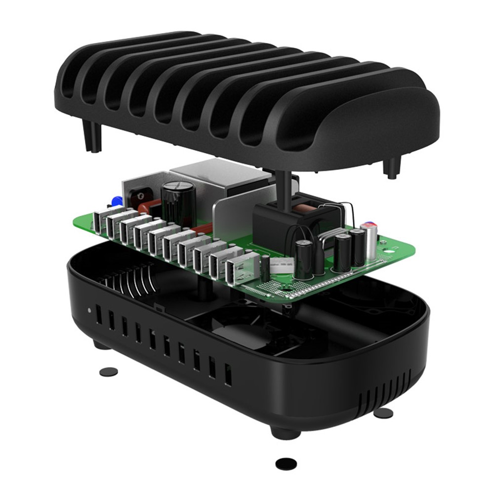 ORICO 10 Ports USB Charger Station Dock with Holder for iPhone Samsung Tablet (CE, RoHS, CCC) - Black / EU Plug-4