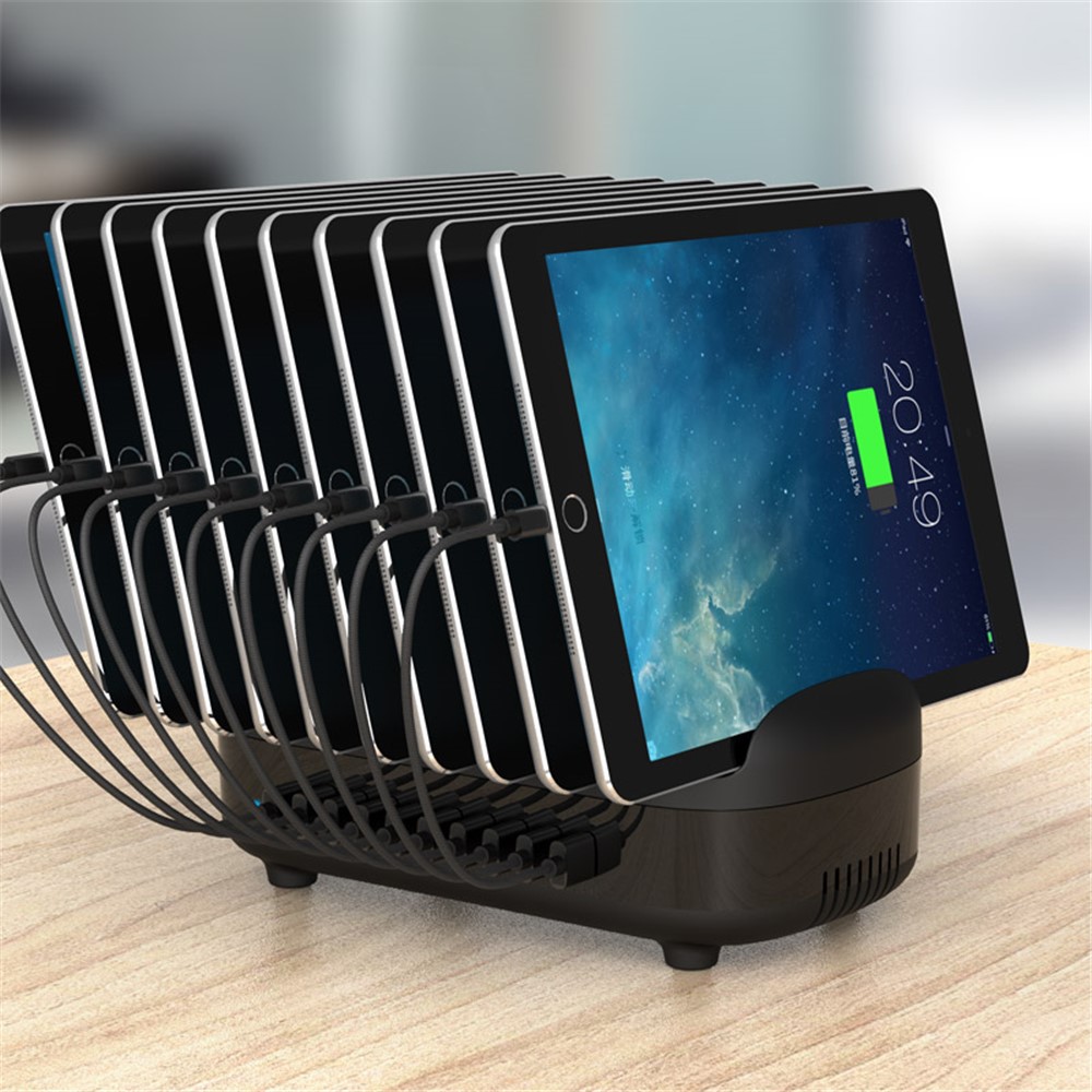 ORICO 10 Ports USB Charger Station Dock with Holder for iPhone Samsung Tablet (CE, RoHS, CCC) - Black / EU Plug-5