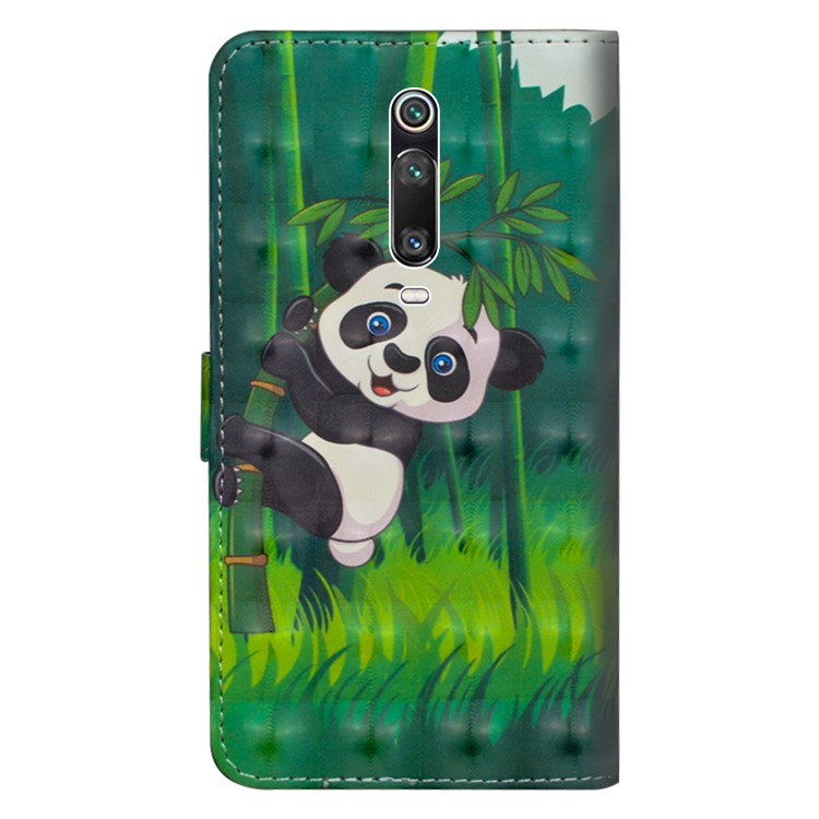 Painting Style Wallet Phone Cover with Strap for Xiaomi Redmi K20 / K20 Pro / Mi 9T / Mi 9T Pro - Bamboo Forest Panda-3