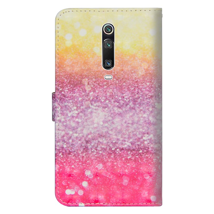 Painting Style Wallet Phone Cover with Strap for Xiaomi Redmi K20 / K20 Pro / Mi 9T / Mi 9T Pro - Glittery Element-3