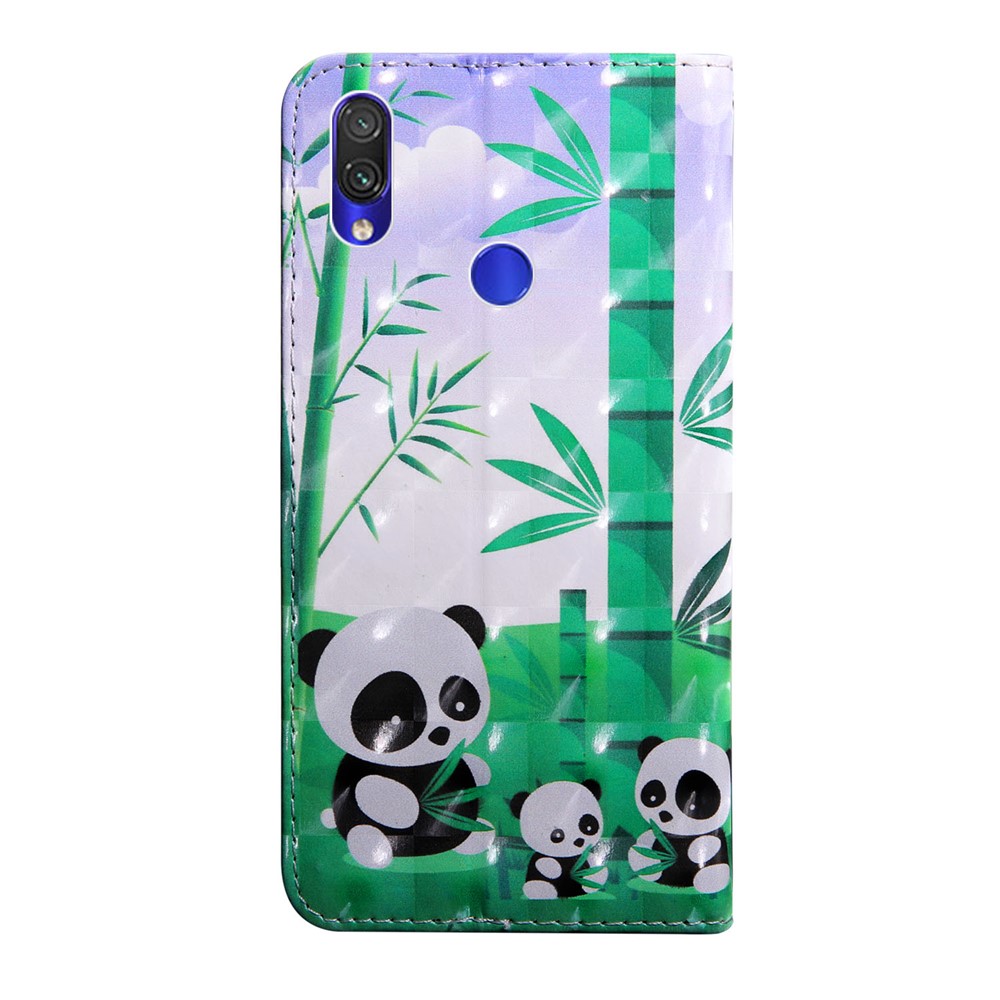 Coperchio Del Portafoglio Per il Portafoglio in Pelle di Decorazione Leggera Per Xiaomi Redmi Note 7 / Nota 7s / Nota 7 Pro (India) - Panda-3