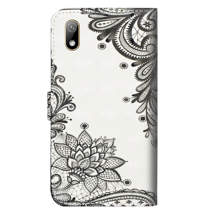 Pattern Printing Light Spot Decor Leather Wallet Phone Cover for Huawei Honor 20 Lite - Lace Flowers-3