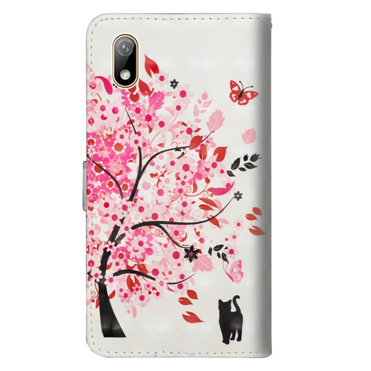 Pattern Printing Light Spot Decor Leather Wallet Phone Cover for Redmi 7A - Pink Tree-3