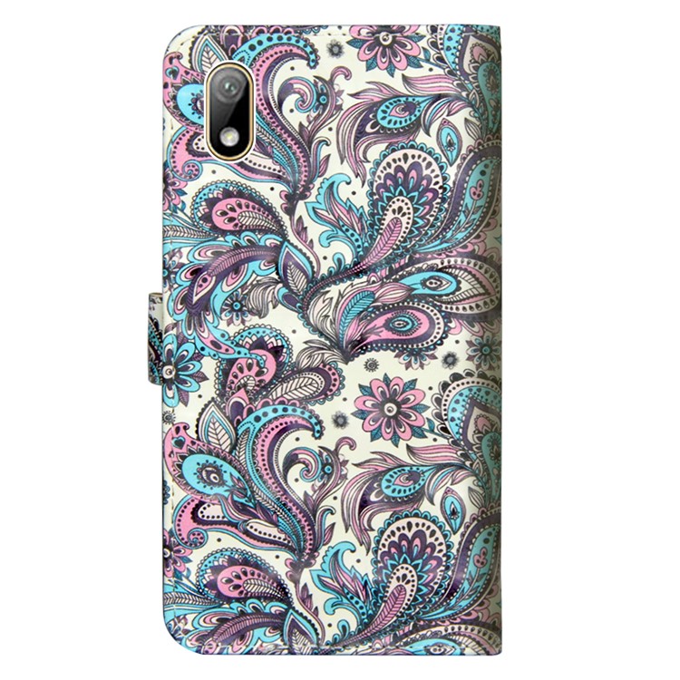 Pattern Printing Light Spot Decor Leather Wallet Phone Cover for Redmi 7A - Feathers-3