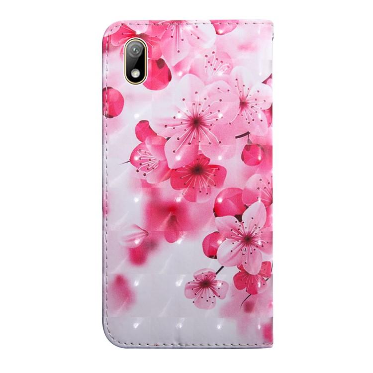 Light Spot Decor Patterned Leather Wallet Phone Case Cover for Xiaomi Redmi 7A - Peach Flower-3
