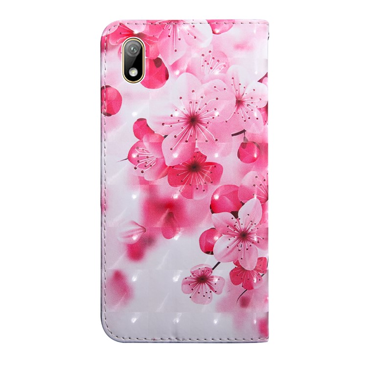 Decoração de Ponto Leve Captura de Telefone da Carteira de Couro Estampada Para Xiaomi Redmi 7a - Flor de Pêssego-3