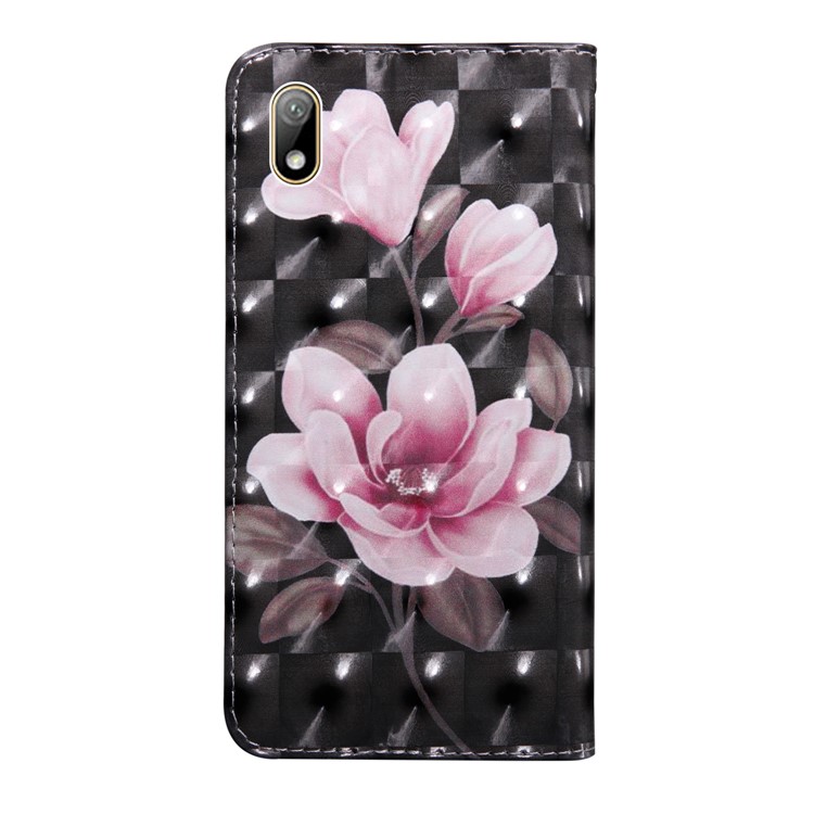 Light Spot Decor Patterned Leather Wallet Phone Case Cover for Xiaomi Redmi 7A - Pink Flower-3