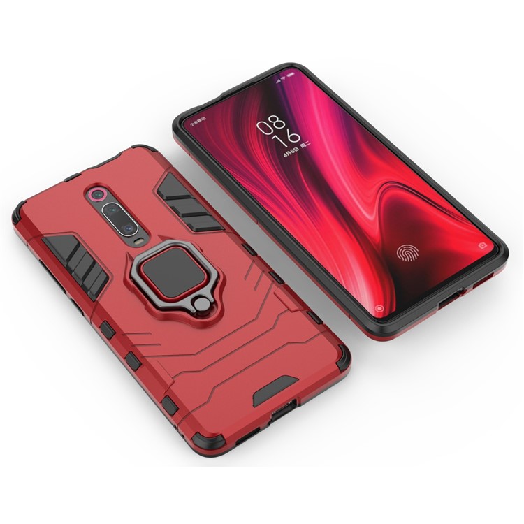 Rotating Ring Kickstand Armor Style PC+TPU Protective Case for Xiaomi Redmi K20 / K20 Pro - Red-3