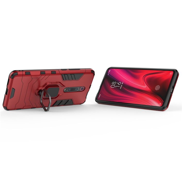 Rotating Ring Kickstand Armor Style PC+TPU Protective Case for Xiaomi Redmi K20 / K20 Pro - Red-5