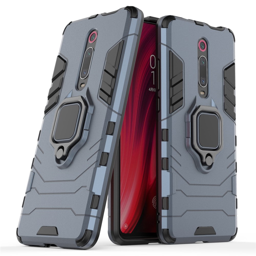 Rotating Ring Kickstand Armor Style PC+TPU Protective Case for Xiaomi Redmi K20 / K20 Pro - Blue-1
