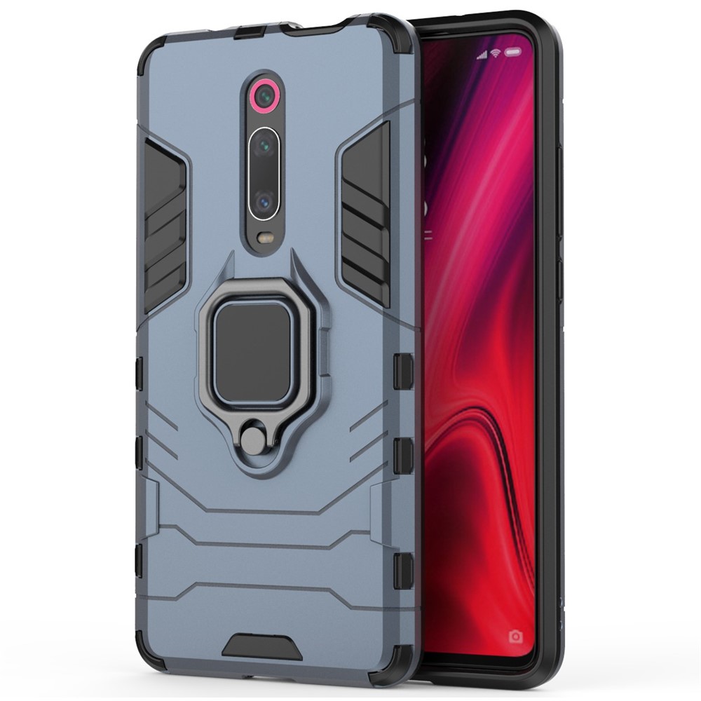 Armatura ad Anello Rotante in Stile Armatura Pc+custodia Protettiva Tpu Per Xiaomi Redmi K20 / K20 Pro - Blu