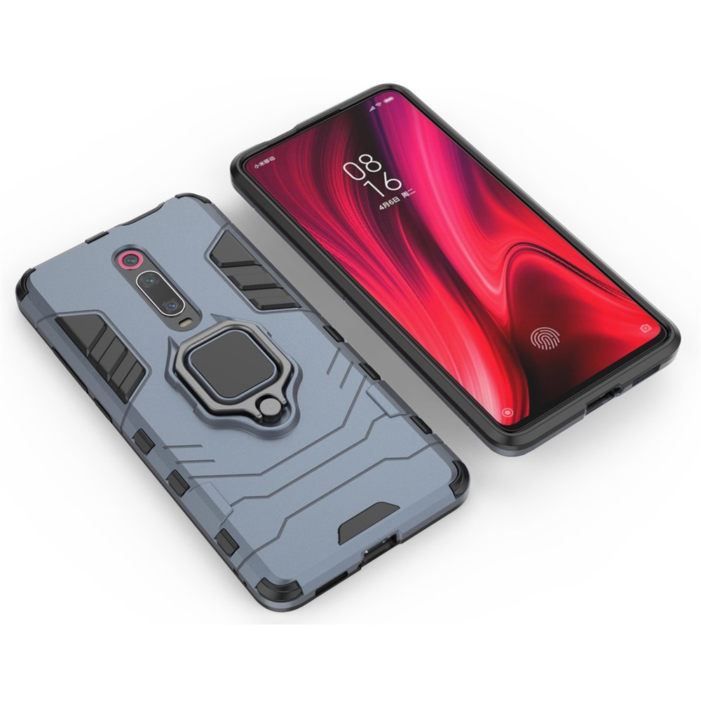 Armatura ad Anello Rotante in Stile Armatura Pc+custodia Protettiva Tpu Per Xiaomi Redmi K20 / K20 Pro - Blu