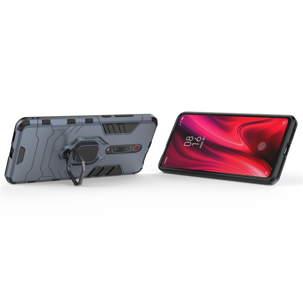 Armatura ad Anello Rotante in Stile Armatura Pc+custodia Protettiva Tpu Per Xiaomi Redmi K20 / K20 Pro - Blu