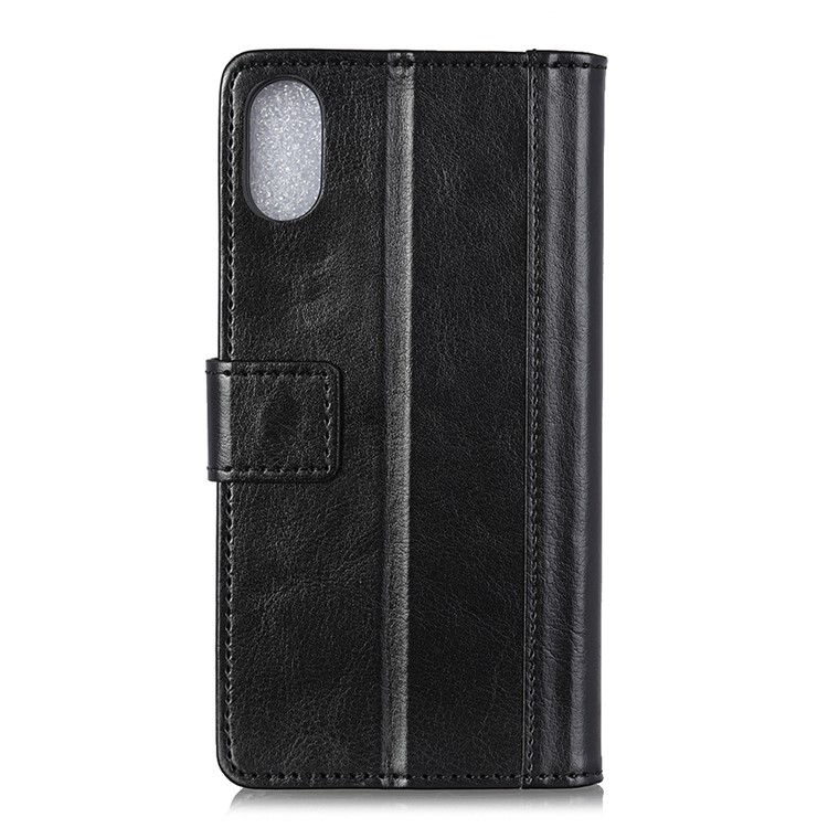 Rivet Decorated Crazy Horse Leather Wallet Phone Cover for Xiaomi Redmi 7A - Black-4