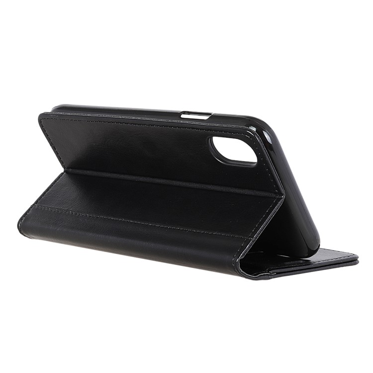 Rivet Decorated Crazy Horse Leather Wallet Phone Cover for Xiaomi Redmi 7A - Black-6