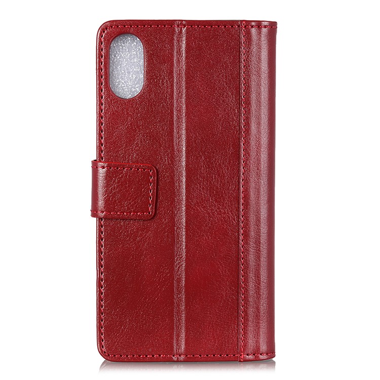 Rivet Decorated Crazy Horse Leather Wallet Phone Cover for Xiaomi Redmi 7A - Red-2