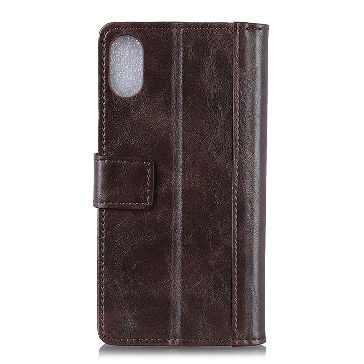 Rivet Decorated Leather Stand Wallet Magnetic Case for Xiaomi Redmi 7A - Brown-2