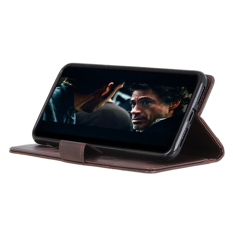Rivet Decorated Leather Stand Wallet Magnetic Case for Xiaomi Redmi 7A - Brown-9