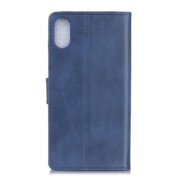 Matte Skin Wallet Leather Stand Case for Xiaomi Redmi 7A - Blue-10
