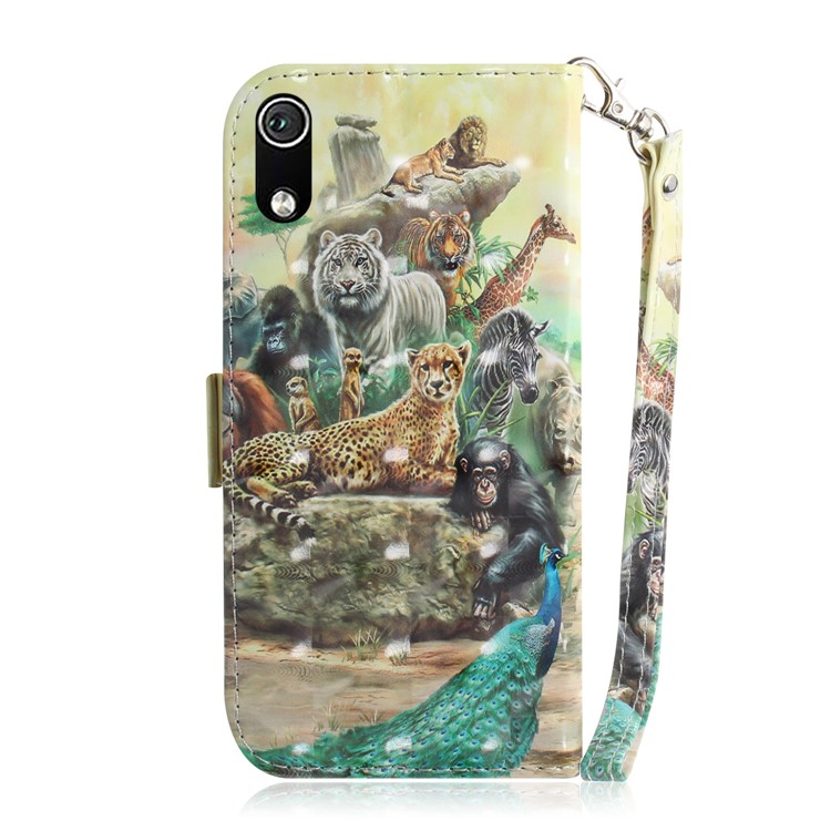 Pattern Printing Light Spot Decor Leather Wallet Case for Xiaomi Redmi 7A - Animal World-3