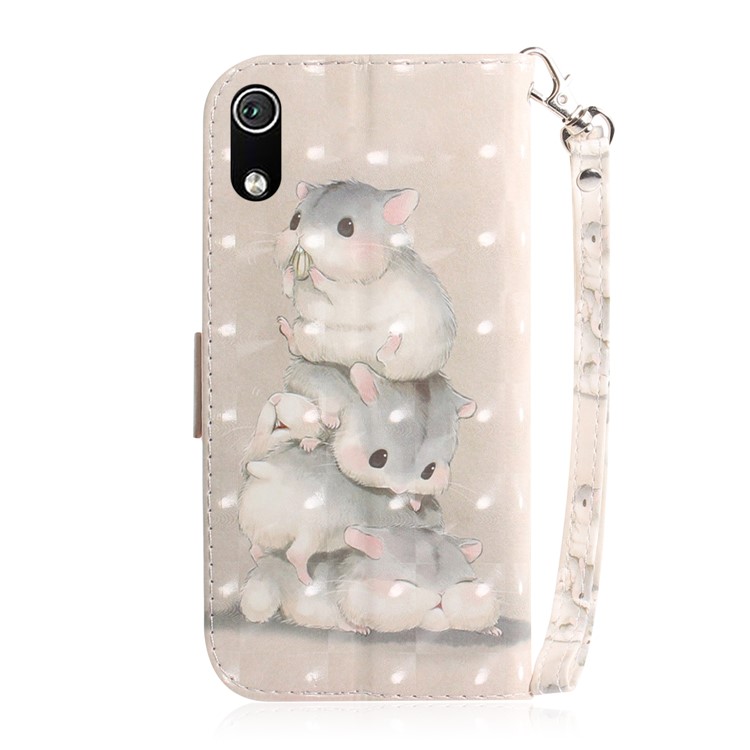 Pattern Printing Light Spot Decor Leather Wallet Case for Xiaomi Redmi 7A - Mouse Pattern-3