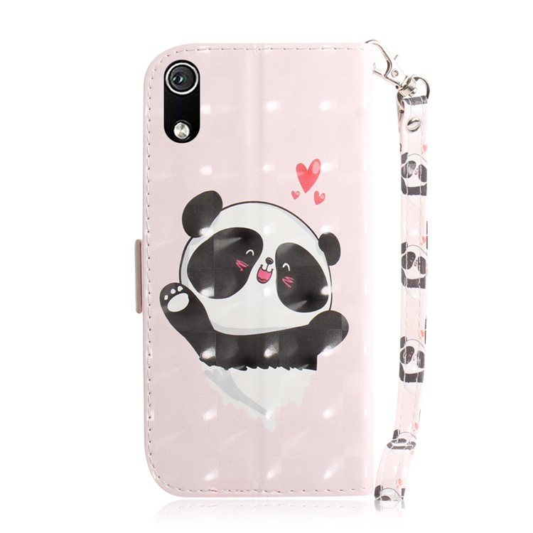 Pattern Printing Light Spot Decor Leather Wallet Case for Xiaomi Redmi 7A - Panda and Hearts-3