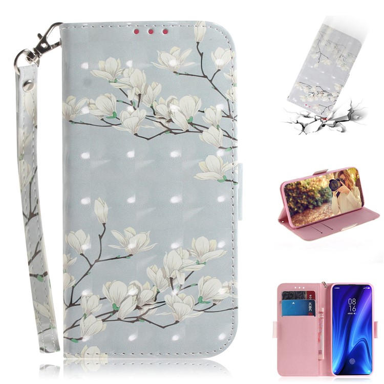 3D Light Spot Decor Pattern Printing Leather Wallet Stand Case with Strap for Xiaomi Redmi K20/K20 Pro - Susie-1