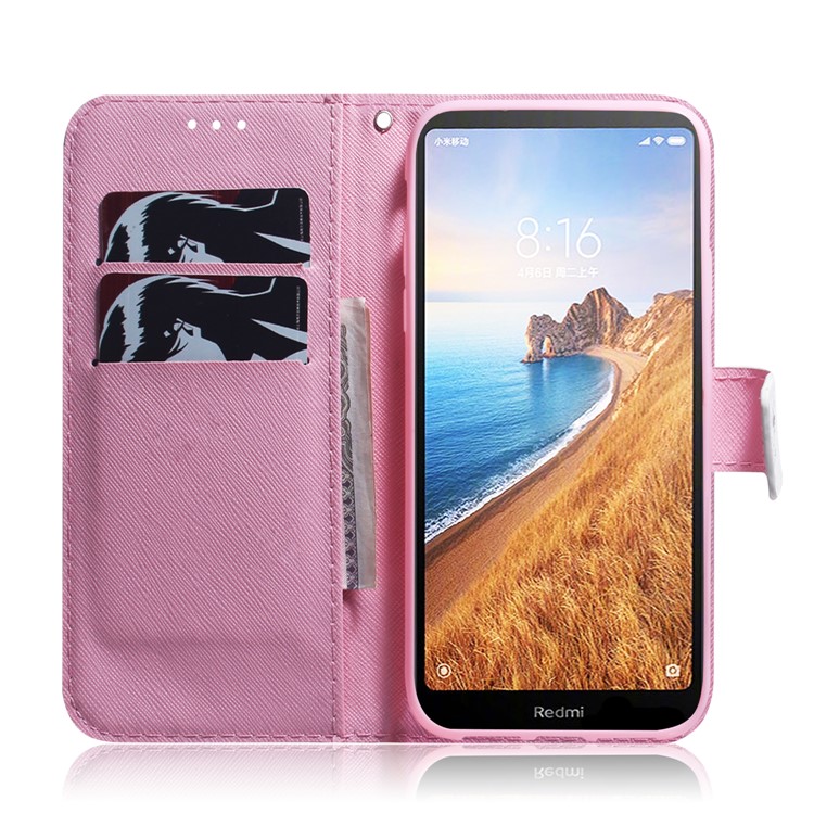 Pattern Printing Leather Wallet Case for Xiaomi Redmi 7A - Beautiful Flowers-8
