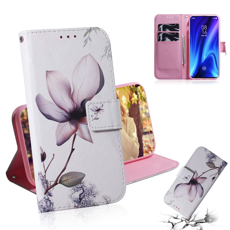 Pattern Printing Leather Wallet Case for Xiaomi Redmi K20 / Mi 9T / Redmi K20 Pro / Mi 9T Pro - Beautiful Flowers-1