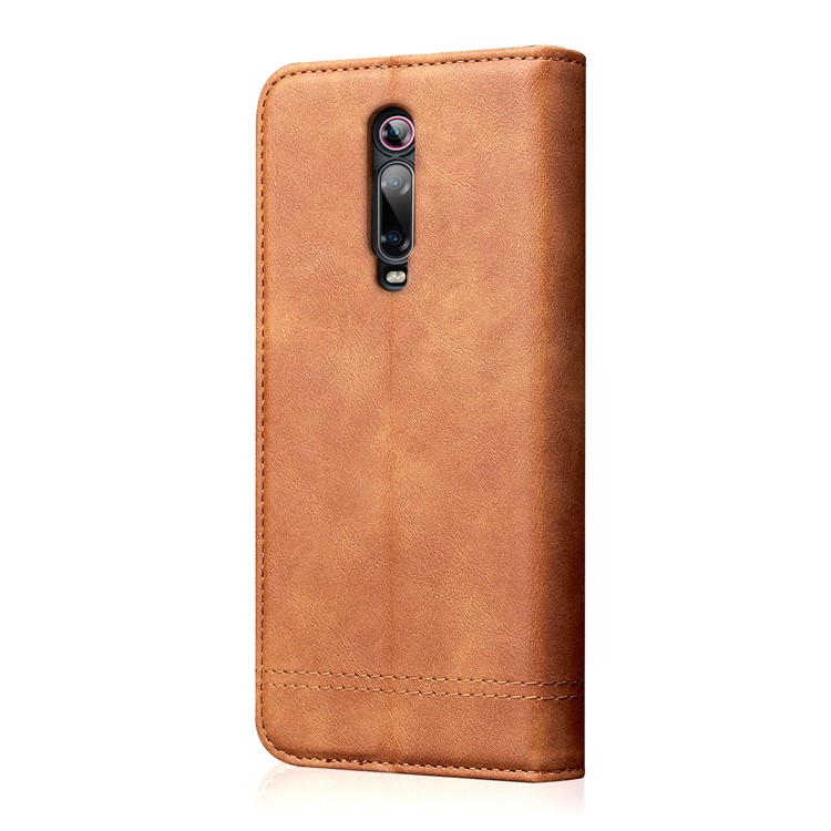 Auto-absorbed Crazy Horse Leather Wallet Phone Case for Xiaomi Redmi K20 Pro/Redmi K20/Xiaomi Mi 9T/Mi 9T Pro - Light Brown-3