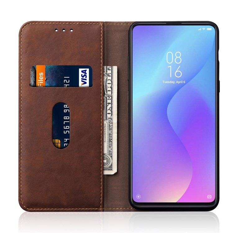 Сумасшедший Сумасшедший Конь Кожаный Чехол Для Телефона Для Xiaomi Redmi K20 Pro / Redmi K20 / Xiaomi Mi 9t / Mi 9T Pro - Кофе-4