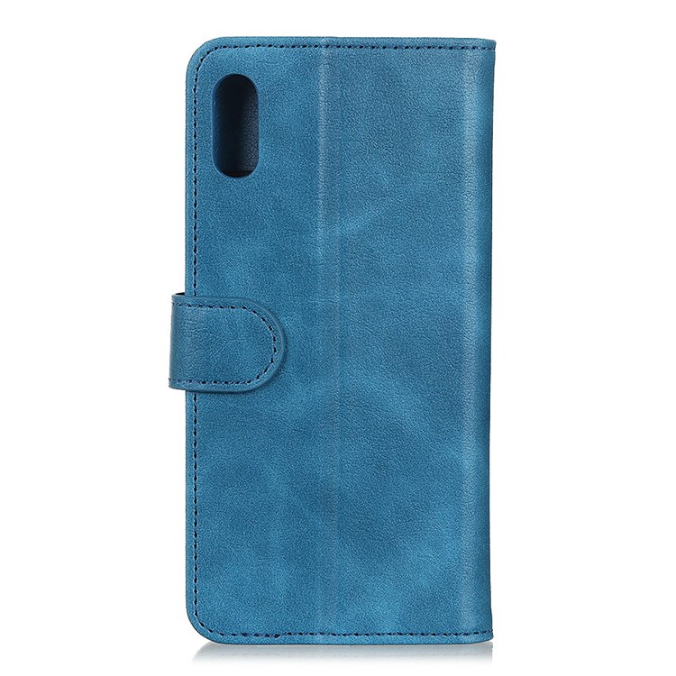 Litchi Texture Wallet Stand Leather Phone Shell for Xiaomi Redmi 7A - Blue-3