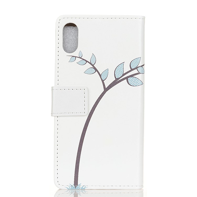 Pattern Printing Leather Wallet Phone Casing for Xiaomi Redmi 7A - Two Owls on the Tree-2