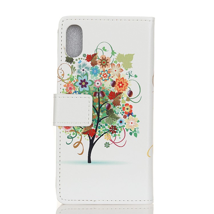 Pattern Printing Leather Wallet Phone Casing for Xiaomi Redmi 7A - Colorized Tree-2