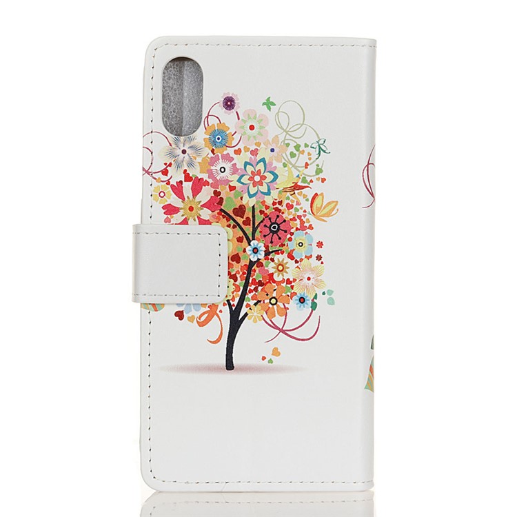 Pattern Printing Leather Wallet Phone Casing for Xiaomi Redmi 7A - Flowered Tree-2