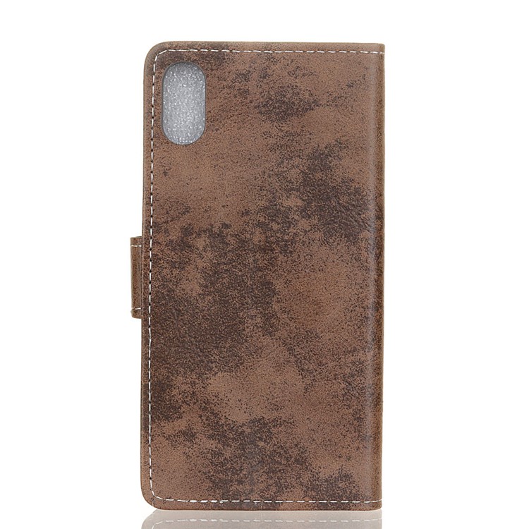 Vintage Style Leather Wallet Case Cover for Xiaomi Redmi 7A - Coffee-10