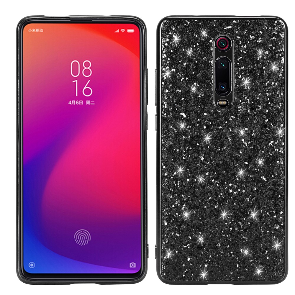 Sparkle Sequins Electroplating TPU Frame+PC Phone Case for Xiaomi Redmi K20 Pro/Redmi K20 Pro/Mi 9T/Mi 9T Pro - Black-1