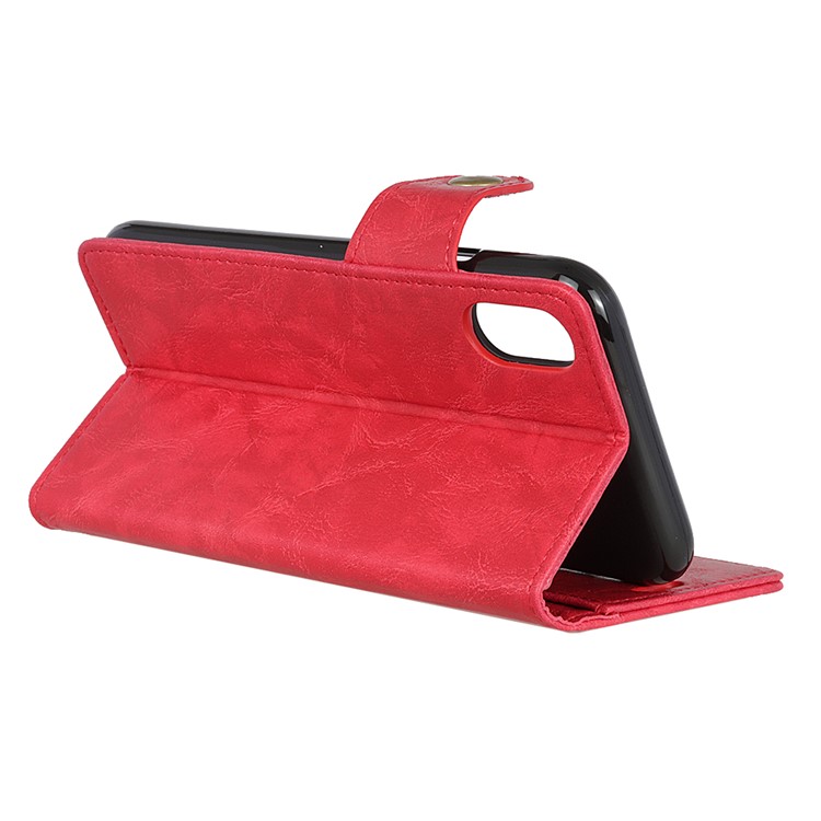 S-shape PU Leather Phone Shell with Stand for Xiaomi Redmi 7A - Red-3
