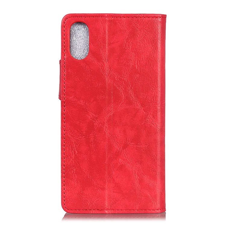 S-shape PU Leather Phone Shell with Stand for Xiaomi Redmi 7A - Red-4