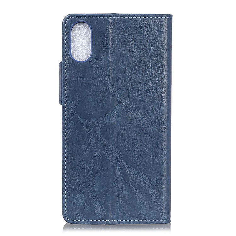 S-shape PU Leather Phone Shell with Stand for Xiaomi Redmi 7A - Blue-4