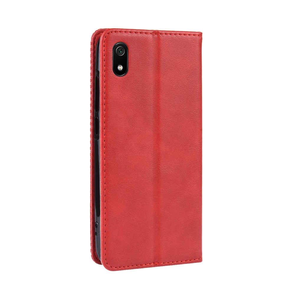 Vintage Style PU Leather Wallet Phone Cover for Xiaomi Redmi 7A - Red-6