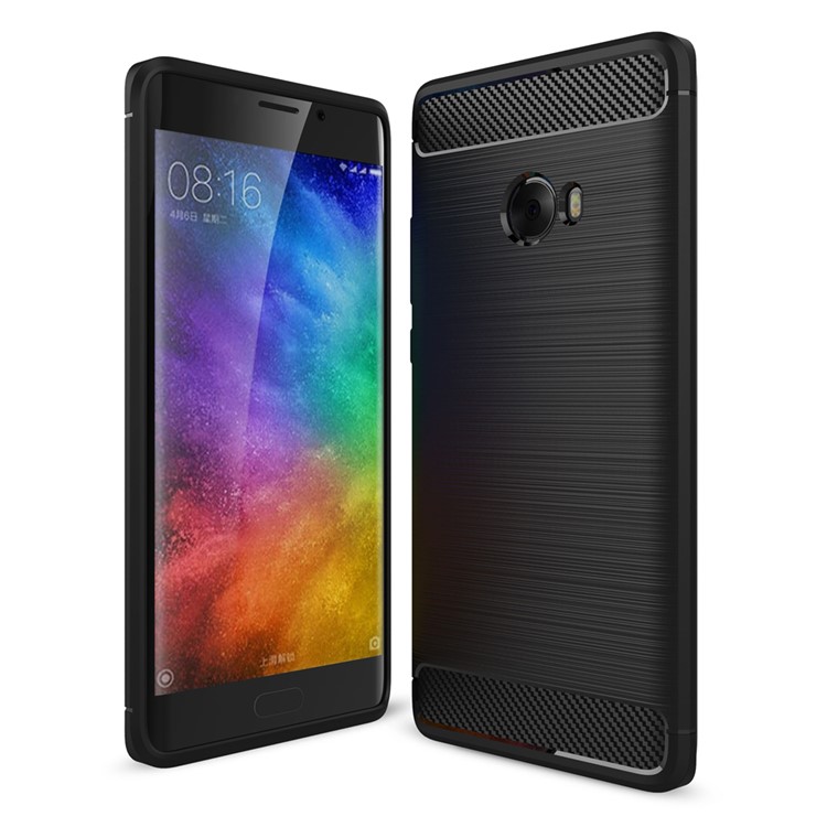 Carbon Fibre Brushed TPU Case for Xiaomi Mi Note 2 - Black-1