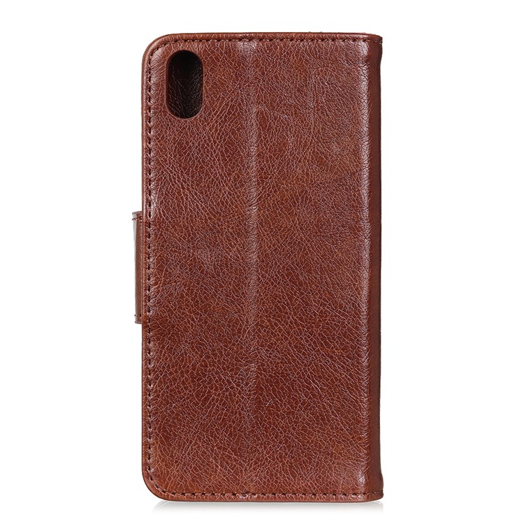 Nappa Texture Split Leather Wallet Case for Xiaomi Redmi 7A - Brown-10