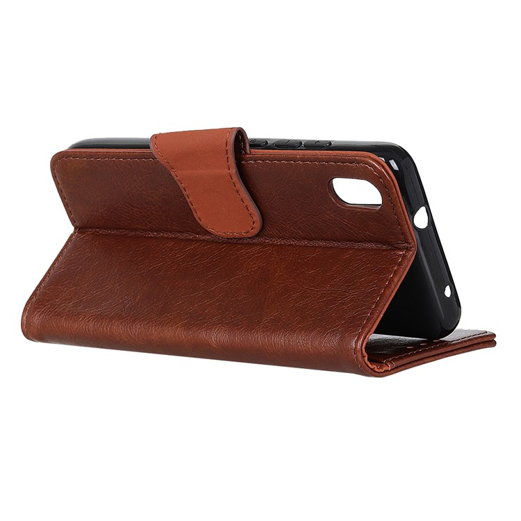 Nappa Texture Split Leather Wallet Case for Xiaomi Redmi 7A - Brown-11