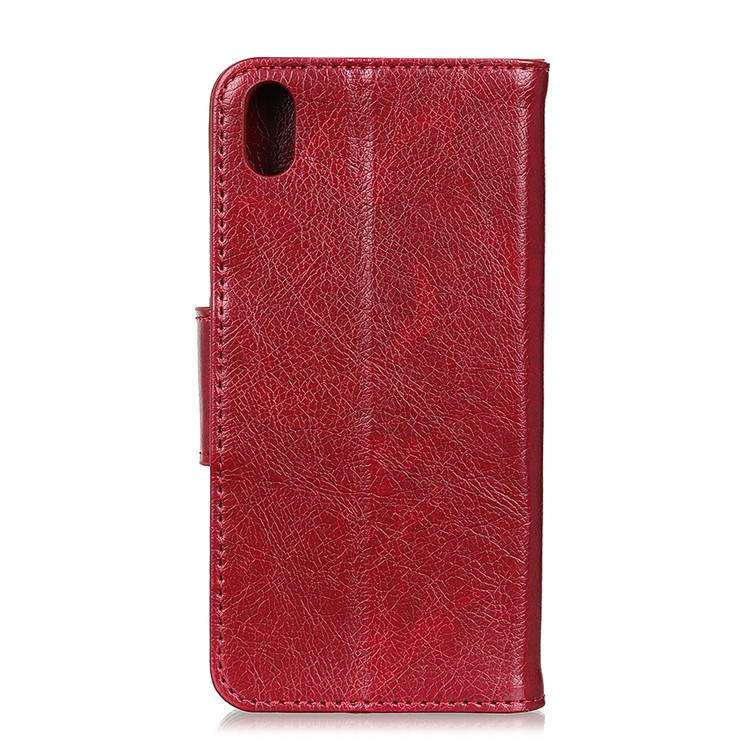 Nappa Texture Split Leather Wallet Case for Xiaomi Redmi 7A - Red-10
